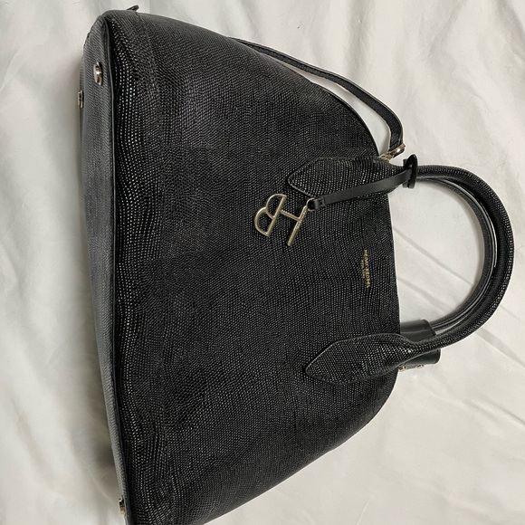 Henri Bendel // Miss Bendel Dome Satchel // Shiny Lizard // Black - Picture 8 of 10